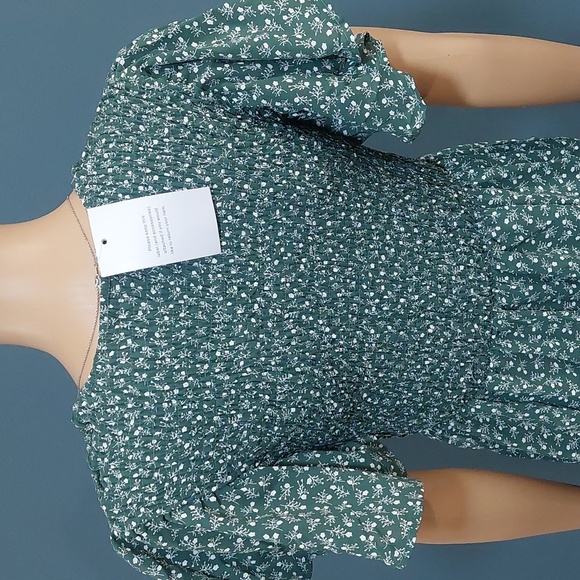 NWT Amazon Women's Long Maxi Maternity Dress Green Floral Baby Shower Size Small - Picture 7 of 12